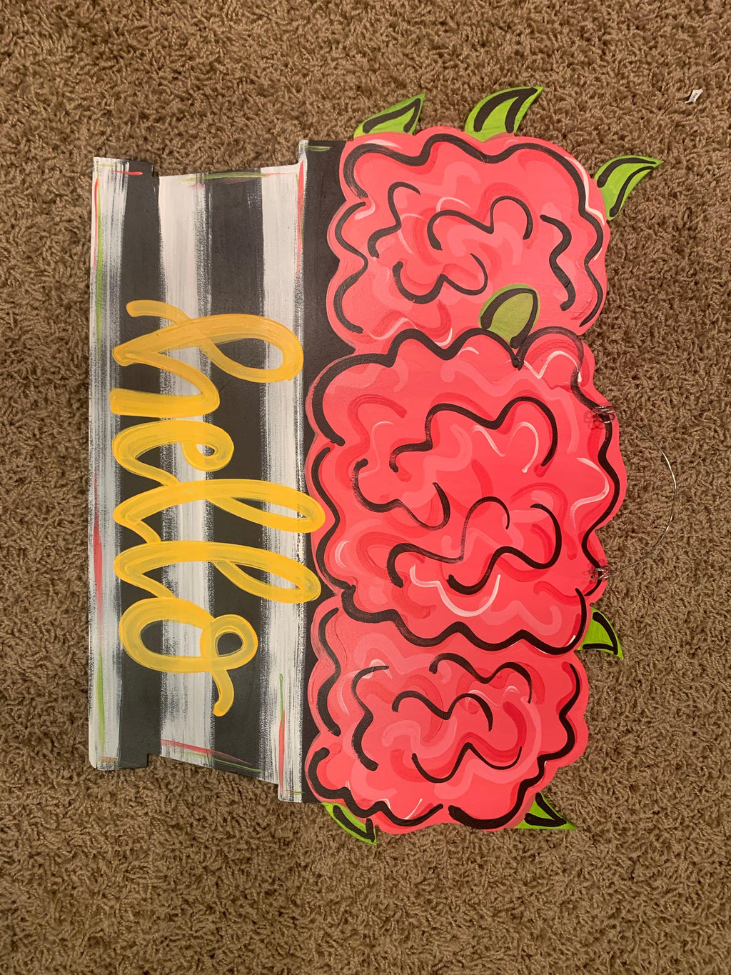 Flower door hanger, hydrengea flower, summer flower pot