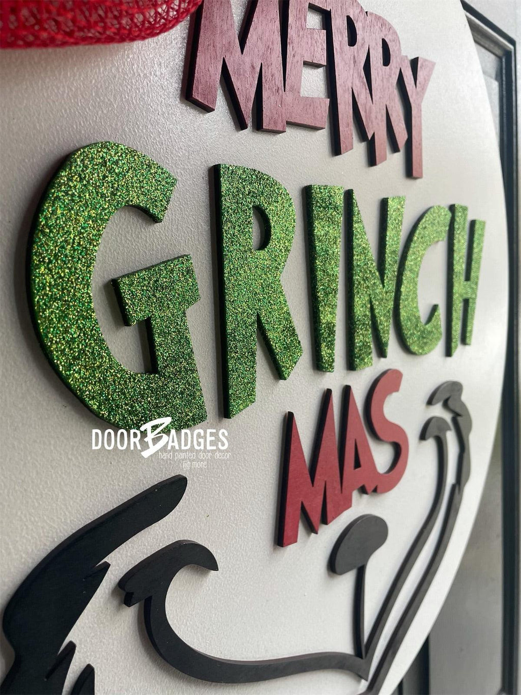 Merry Grinchmas Round door hanger -WHS FB