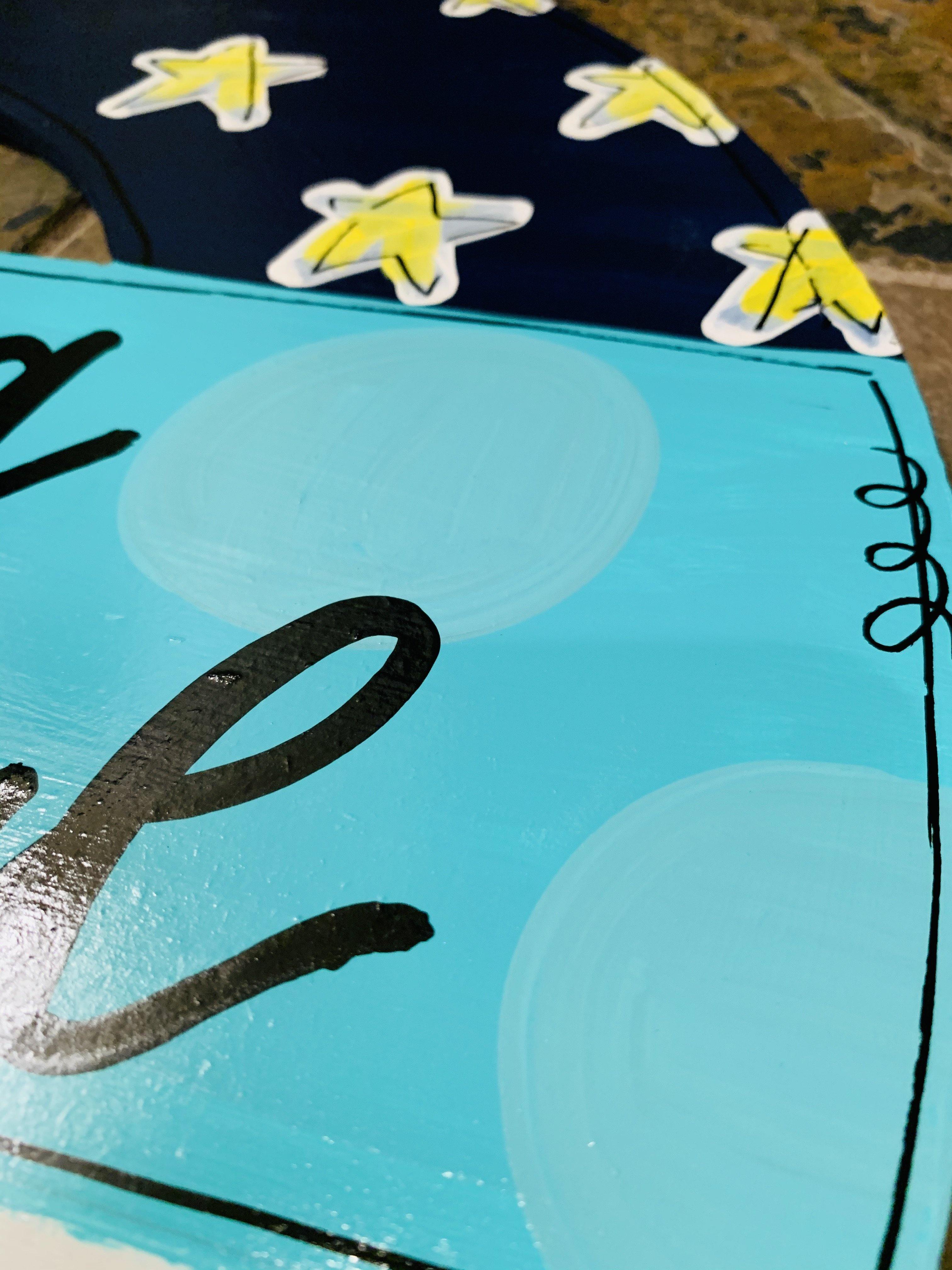 America the Beautiful round cutout - July 4th Door Hanger