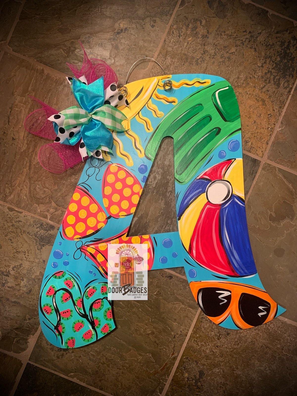 Monogram Letter Door Hangers - Summer - Pool - Fall - Christmas - Floral