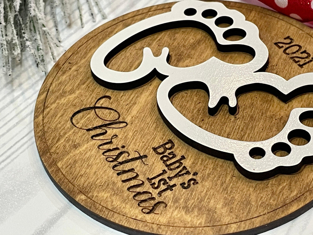 Christmas Ornament - Baby’s First Christmas Wooden Ornament