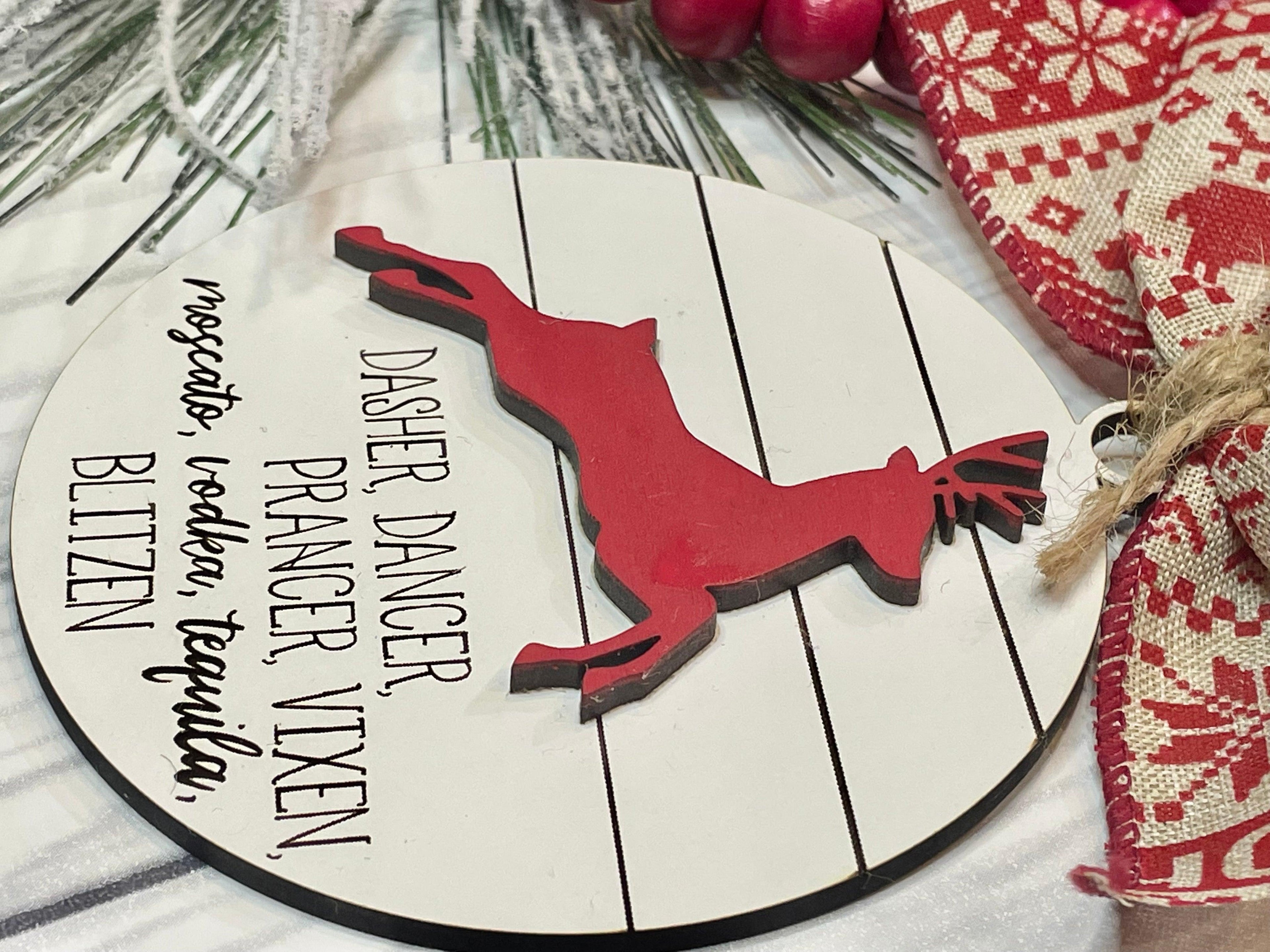 Christmas Ornament - Reindeer 3D Wooden Ornament