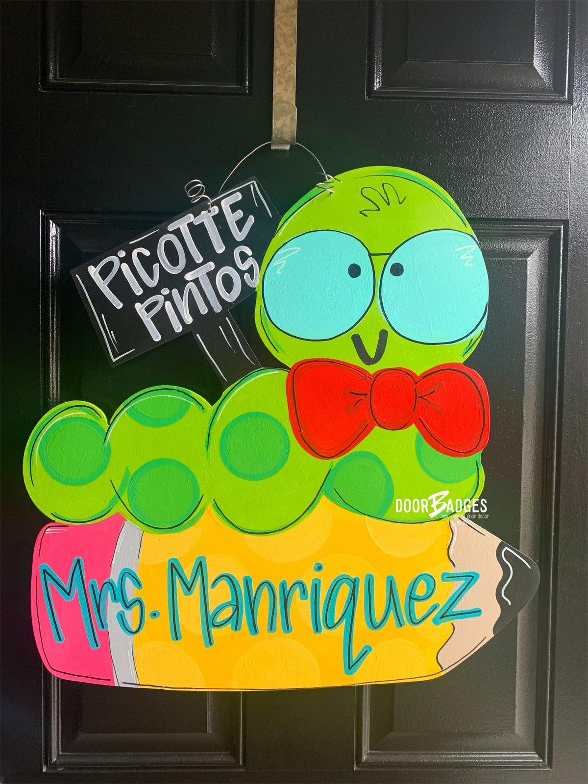 Bookworm with Pencil Door Hanger - Teacher - teacher gift