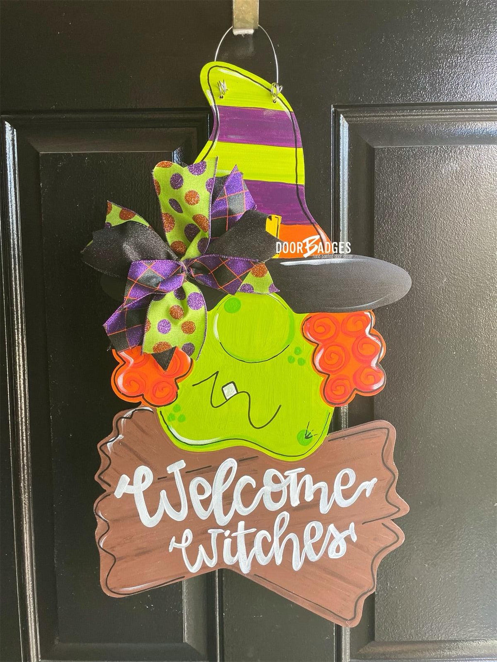 Halloween Witchy Woman Door Hanger- Witch Door Decor-Spooky-Fall-Wreath-wood cut out-hand painted door hanger