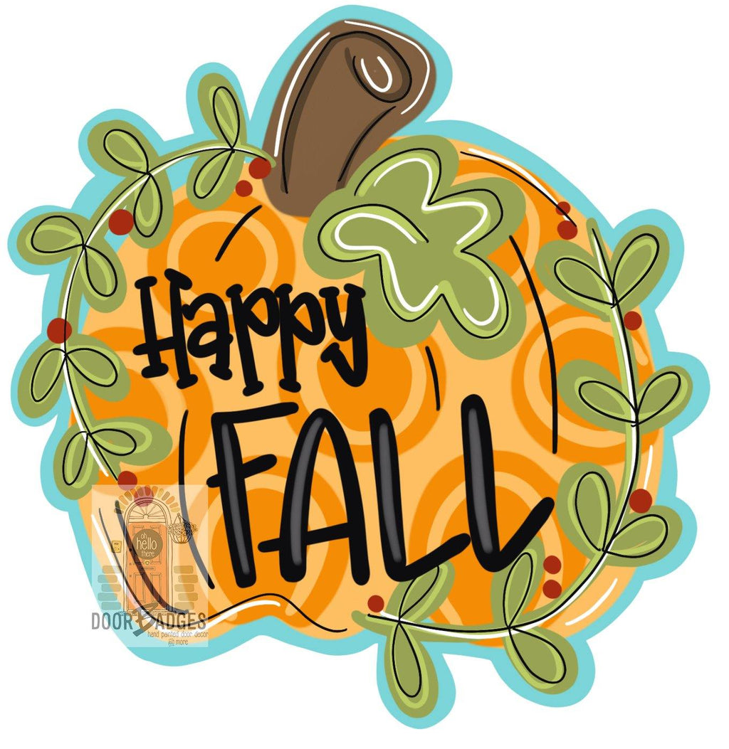 Fall Pumpkin Door Hanger - Fall - Autumn - harvest - Thanksgiving -  pumpkin - thankful - cut out hand painted door hanger